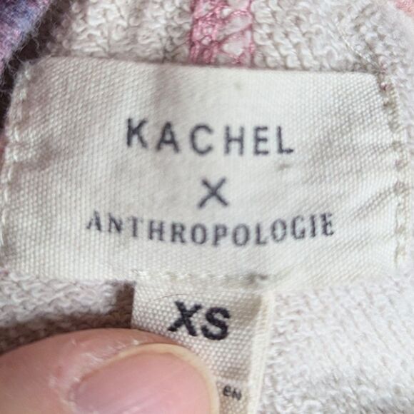 Kachel x Anthropologie Size XS Cropped Tie Dye Sweatshirt Pink Hippie Boho Comfy - Picture 4 of 7